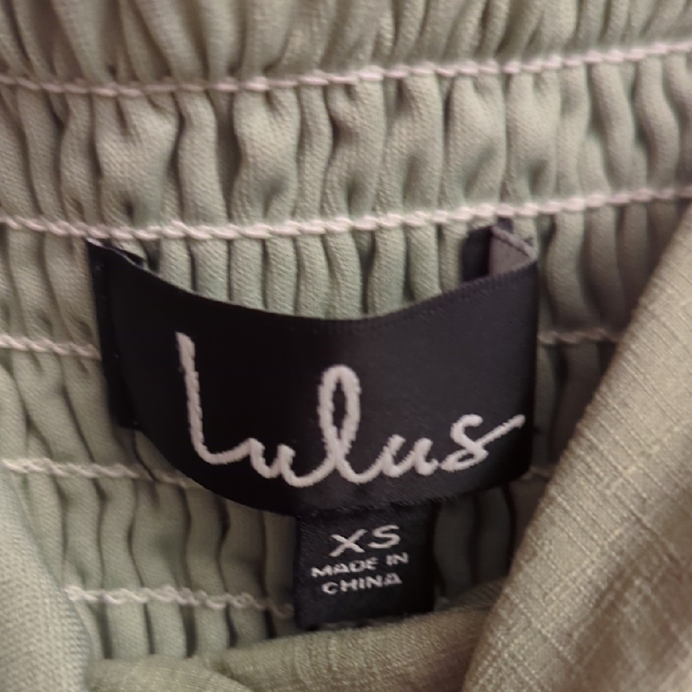 Lulu's Light Sage Puff Sleeve Mini Dress - Picture 2 of 5